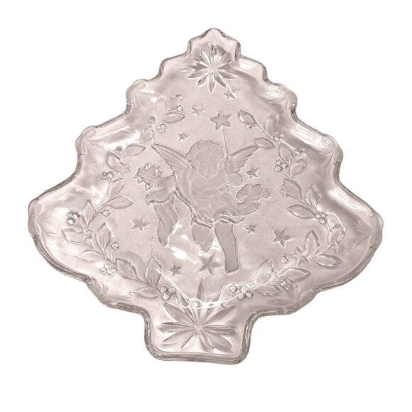 Mikasa Studio Nova Crystal Christmas Tree Shaped Serving Plate - Picture 2 of 4